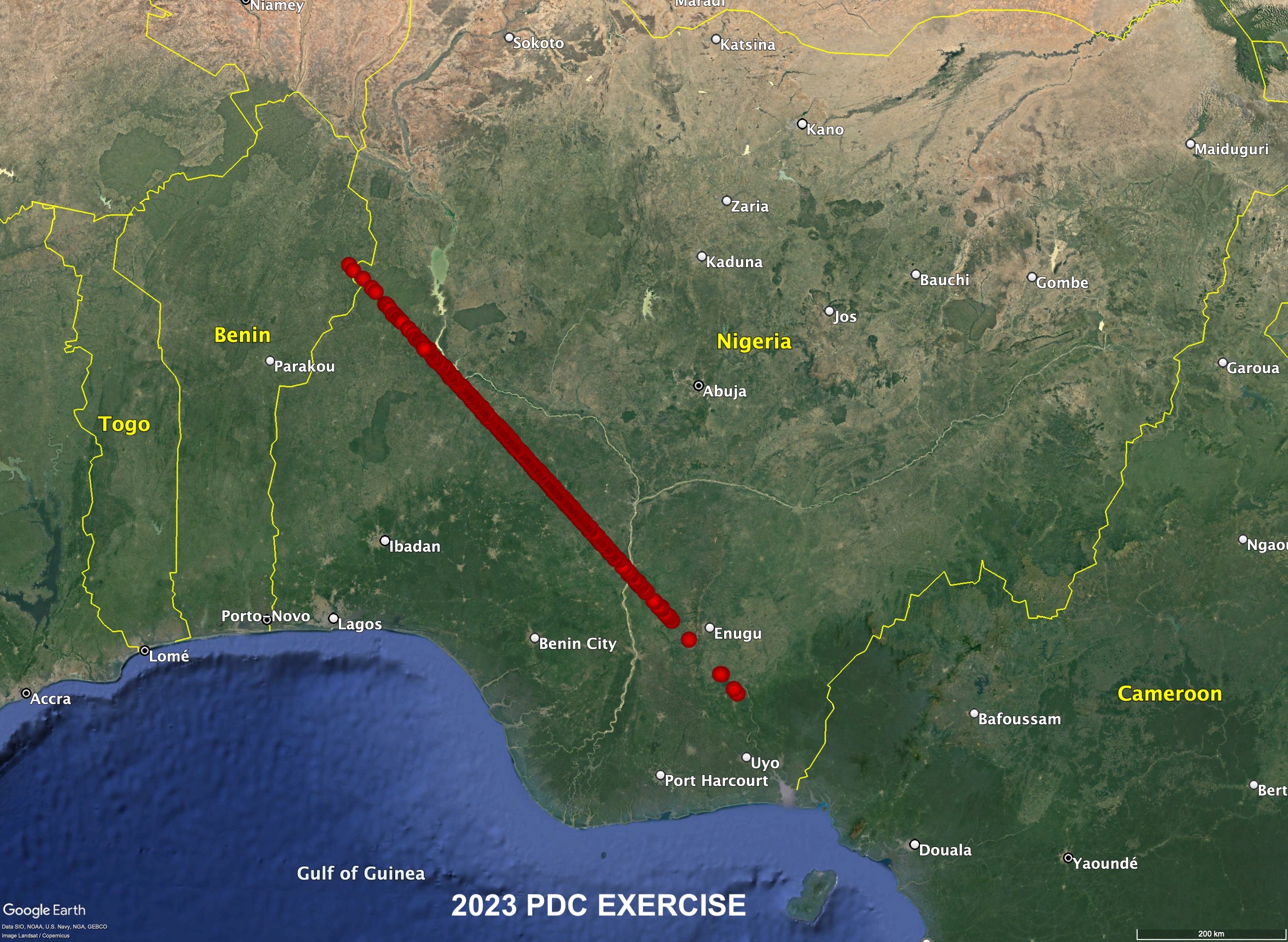 2023 PDC Impact Footprint at Epoch 3