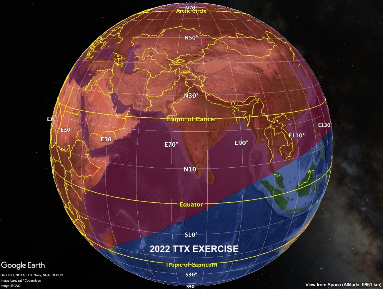 Potential impact region for 2022 TTX