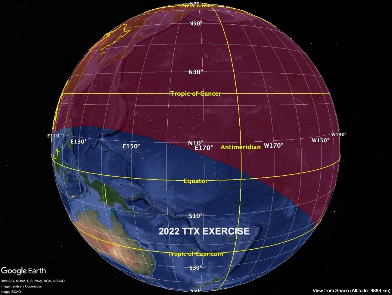 Potential impact region for 2022 TTX